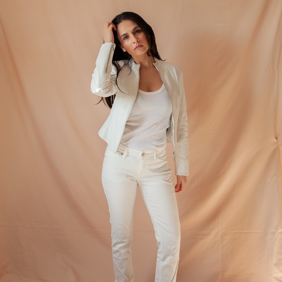White Leather Jacket - Picture 1 of 2